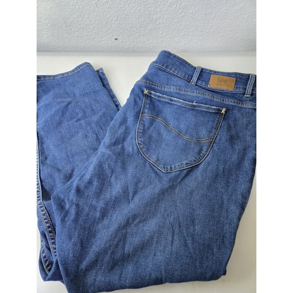 Lee Riders Jeans Womens 24W Medium Blue High Rise Skinny Ankle Stretch Denim